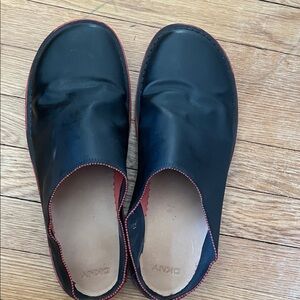 DKNY Black Leather Slip-Ons